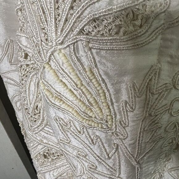 Sandy Starkman Skirt Set Womens 1X White 100% Silk Beaded 3 Piece Vintage - Picture 16 of 16